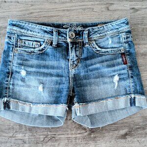 Silver Denim Stretch Jean Shorts - Women’s 26